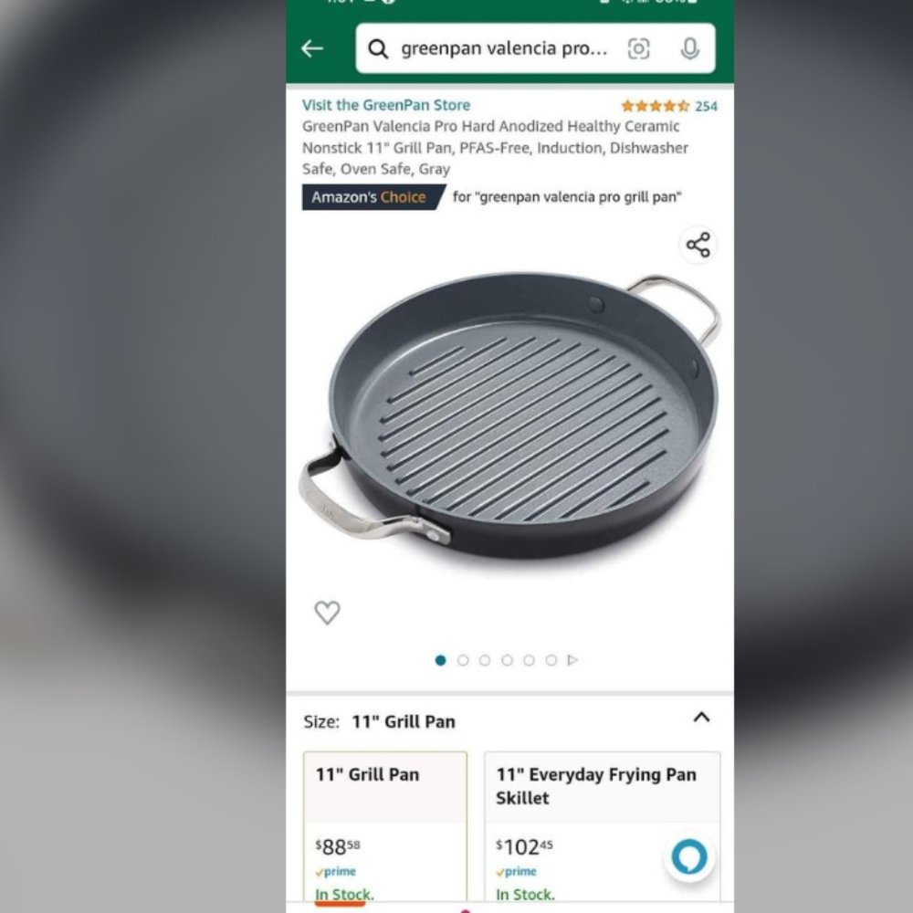 Greenpan Valencia Pro nonstick grill pan